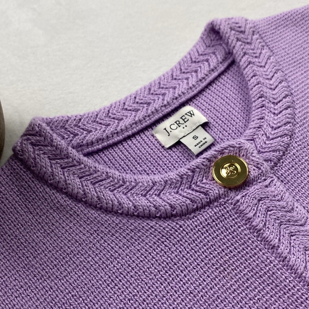 J. Crew Factory Knit Button Front Long Sleeve Sweater Cardigan (Lavender) - Picture 7 of 16